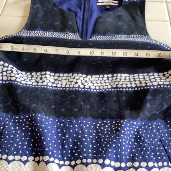 Marimekko Banana Republic Linen Blend Navy Blue Sleeveless Dress - Picture 4 of 11